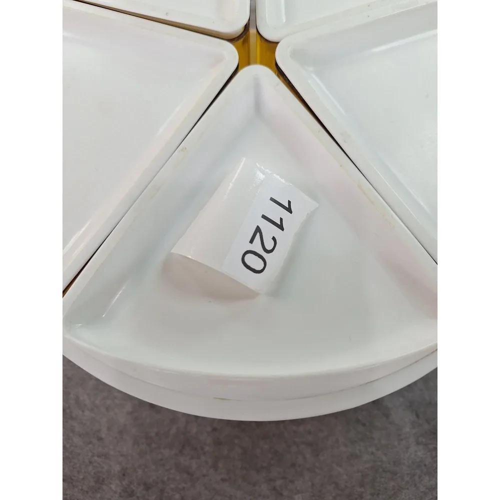 Rubbermaid Spin Tray Carousel Organizer Set with Lids VTG Harvest Gold JB1-2443